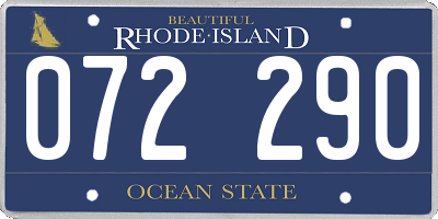 RI license plate 072290