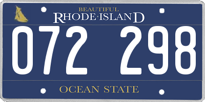 RI license plate 072298