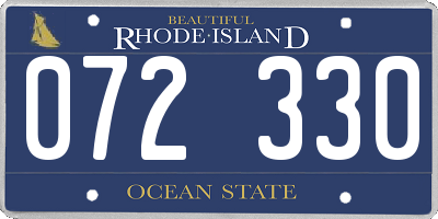 RI license plate 072330