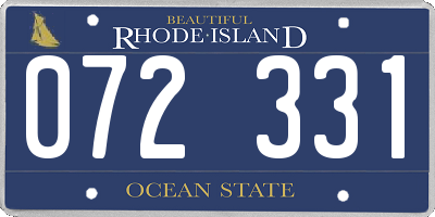 RI license plate 072331