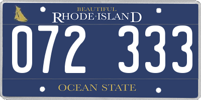 RI license plate 072333