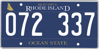 RI license plate 072337