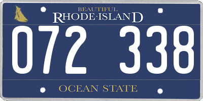 RI license plate 072338