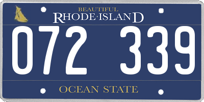 RI license plate 072339