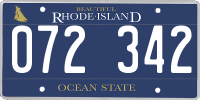 RI license plate 072342
