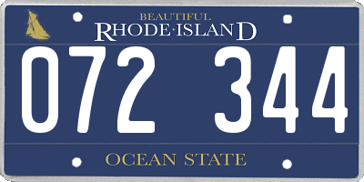 RI license plate 072344