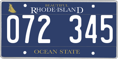 RI license plate 072345