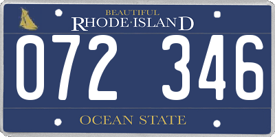 RI license plate 072346