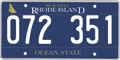 RI license plate 072351