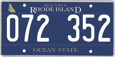 RI license plate 072352