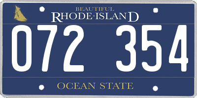 RI license plate 072354