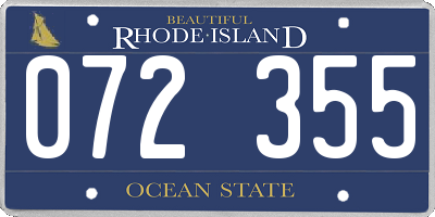 RI license plate 072355