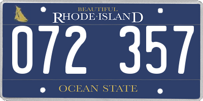 RI license plate 072357