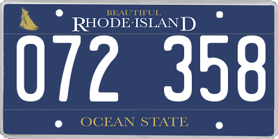 RI license plate 072358
