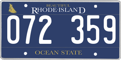 RI license plate 072359
