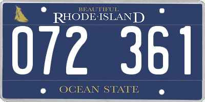 RI license plate 072361