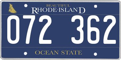RI license plate 072362