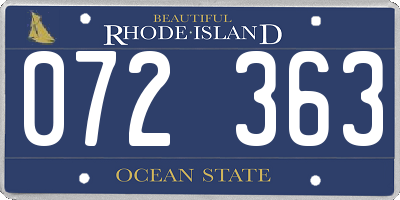 RI license plate 072363