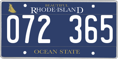 RI license plate 072365