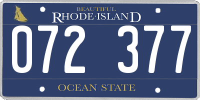 RI license plate 072377