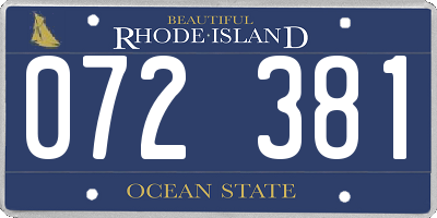 RI license plate 072381