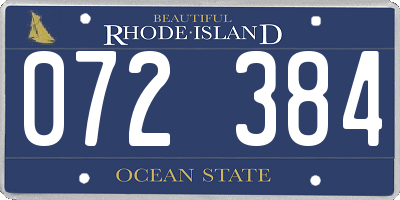RI license plate 072384