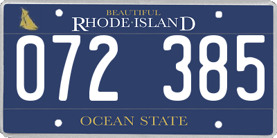 RI license plate 072385