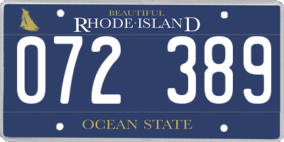 RI license plate 072389