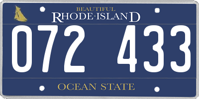 RI license plate 072433