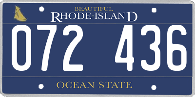 RI license plate 072436
