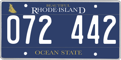 RI license plate 072442