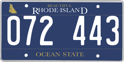 RI license plate 072443