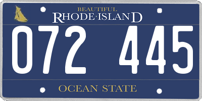 RI license plate 072445
