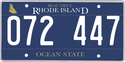 RI license plate 072447