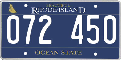 RI license plate 072450