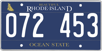 RI license plate 072453