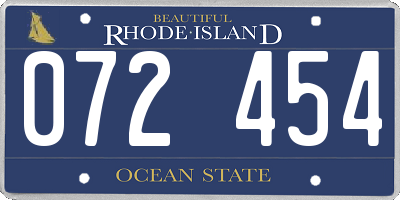 RI license plate 072454