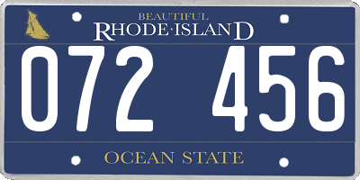 RI license plate 072456