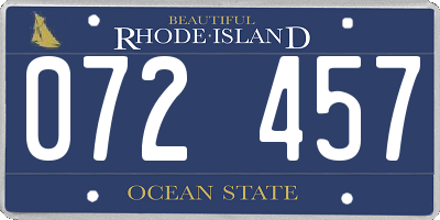 RI license plate 072457