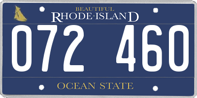 RI license plate 072460