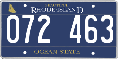 RI license plate 072463