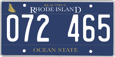RI license plate 072465
