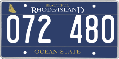 RI license plate 072480