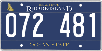 RI license plate 072481