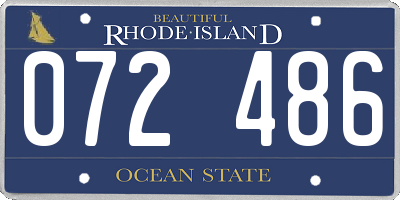 RI license plate 072486