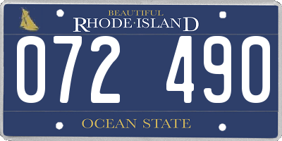 RI license plate 072490