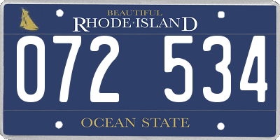 RI license plate 072534