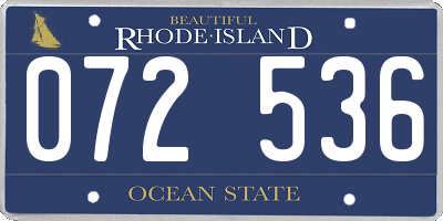 RI license plate 072536