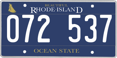 RI license plate 072537