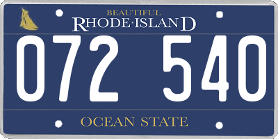 RI license plate 072540
